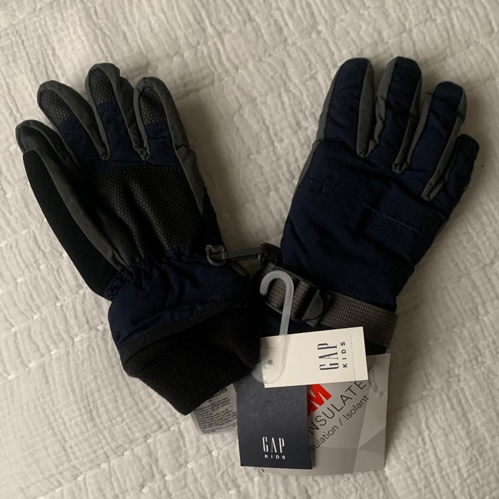 GAP Kid’s Dark Blue and Charcoal Gloves